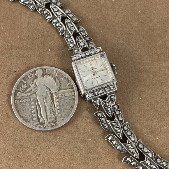 Bucherer Watch Swiss Made in 800 Silver  Marcasite - Picture 6 of 8